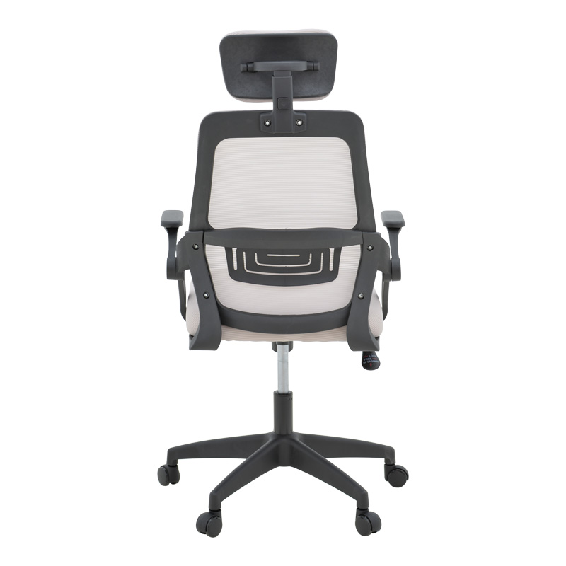 Καρέκλα γραφείου Peja pakoworld mesh ύφασμα γκρι-μπεζ με μαύρο σκελετό 58x60x107-117εκ