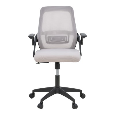 Καρέκλα γραφείου Reji pakoworld mesh ύφασμα γκρι-μπεζ με μαύρο σκελετό 58x60x89-99εκ