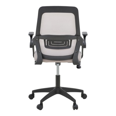 Καρέκλα γραφείου Reji pakoworld mesh ύφασμα γκρι-μπεζ με μαύρο σκελετό 58x60x89-99εκ