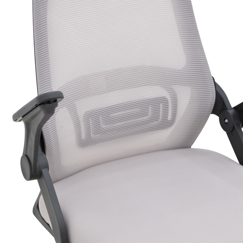 Καρέκλα γραφείου Reji pakoworld mesh ύφασμα γκρι-μπεζ με μαύρο σκελετό 58x60x89-99εκ