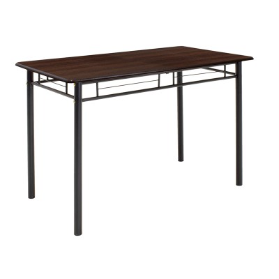 Τραπεζαρία Roza pakoworld σετ 5τμχ χρώμα σκούρο καρυδί - πόδια μαύρο ματ 120x70x75εκ