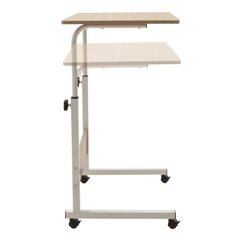 Γραφείο Piper pakoworld με αυξομείωση ύψους-MDF φυσικό-λευκό 60x40x69-90εκ