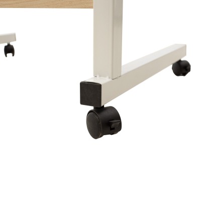 Γραφείο Piper pakoworld με αυξομείωση ύψους-MDF φυσικό-λευκό 60x40x69-90εκ