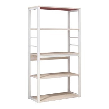 Ραφιέρα επιδαπέδια Tace pakoworld μέταλλο λευκό-φυσικό 50x30x129εκ