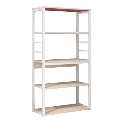 Ραφιέρα επιδαπέδια Tace pakoworld μέταλλο λευκό-φυσικό 50x30x129εκ