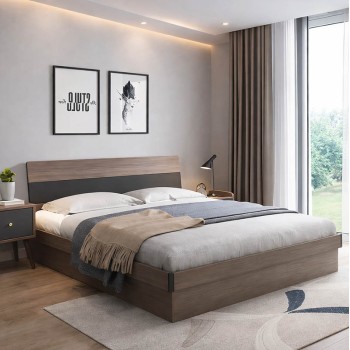 Κρεβάτι Daizy pakoworld μονό με αποθηκευτικό χώρο ανοιχτό καρυδί-γκρι 120x200εκ