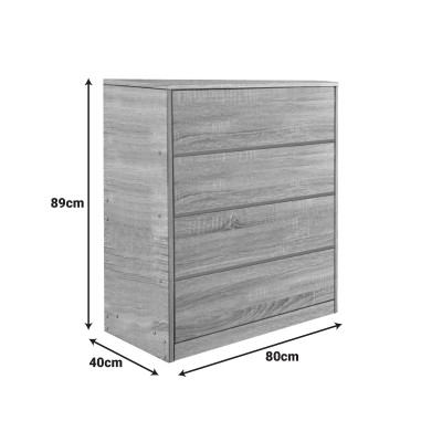 Συρταριέρα Kuanger pakoworld mdf σε φυσική απόχρωση 80x40x89εκ