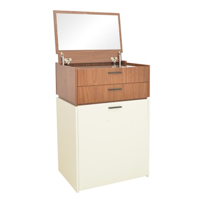 Τουαλέτα κρεβατοκάμαρας Sonlen pakoworld σε καρυδί-κρεμ απόχρωση 60x45x130εκ