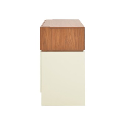 Τουαλέτα κρεβατοκάμαρας Sonlen pakoworld σε καρυδί-κρεμ απόχρωση 60x45x130εκ