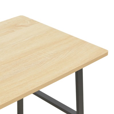 Γραφείο εργασίας Ferje pakoworld με ράφια mdf σε φυσική με μαύρη απόχρωση 100x48x75εκ