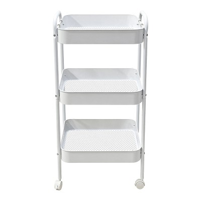 Τρόλλεϊ-ραφιέρα Nedea pakoworld μέταλλο λευκό 41x30x77εκ