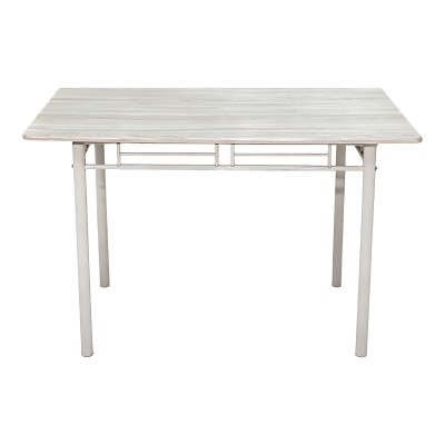 Τραπεζαρία Roza pakoworld σετ 5τμχ mdf sonoma με μεταλλικό λευκό πόδι 120x65x75εκ