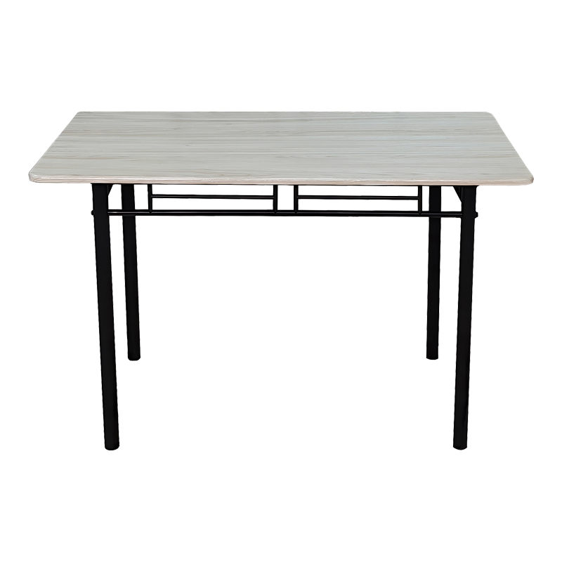 Τραπεζαρία Roza pakoworld σετ 5τμχ mdf sonoma με μεταλλικό μαύρο πόδι 110x60x75εκ