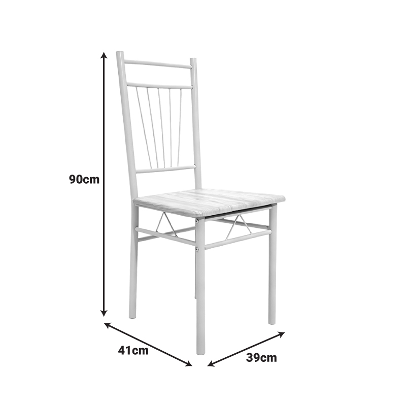 Τραπεζαρία Roza pakoworld σετ 5τμχ mdf sonoma με μεταλλικό μαύρο πόδι 110x60x75εκ