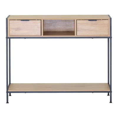 Κονσόλα Regando pakoworld σε oak απόχρωση με μαύρο μέταλλο 100x35x80εκ