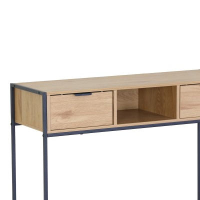 Κονσόλα Regando pakoworld σε oak απόχρωση με μαύρο μέταλλο 100x35x80εκ