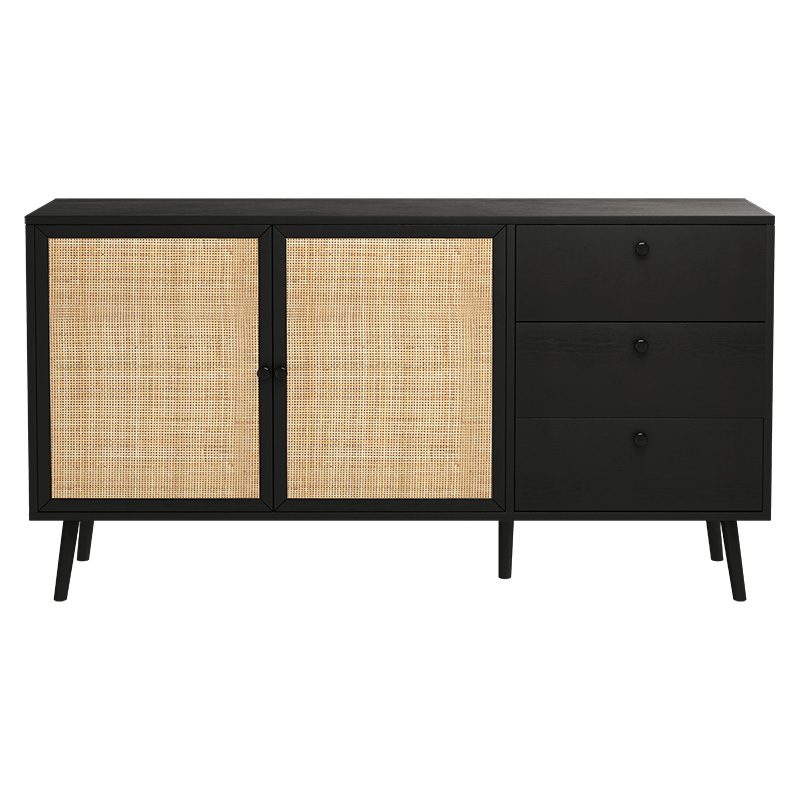 Μπουφές Oslo pakoworld μαύρο-φυσικό 150x39x79εκ