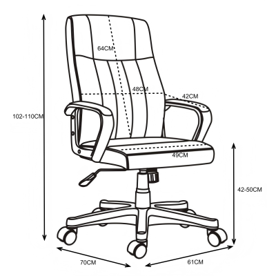 Καρέκλα γραφείου διευθυντή Roby pakoworld με pu χρώμα μαύρο