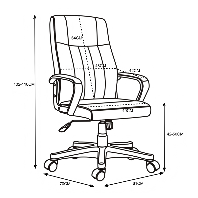 Καρέκλα γραφείου διευθυντή Roby pakoworld με pu χρώμα μαύρο