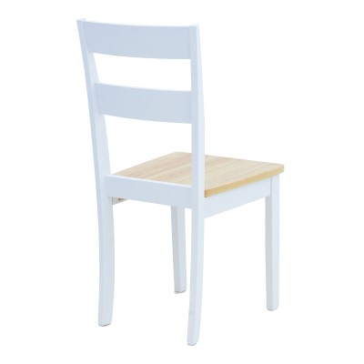 Καρέκλα York pakoworld σε λευκή-φυσική απόχρωση 39.5x47.5x89εκ | 2 τμχ