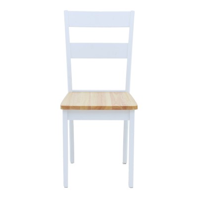 Καρέκλα York pakoworld σε λευκή-φυσική απόχρωση 39.5x47.5x89εκ | 2 τμχ