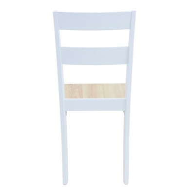 Καρέκλα York pakoworld σε λευκή-φυσική απόχρωση 39.5x47.5x89εκ | 2 τμχ