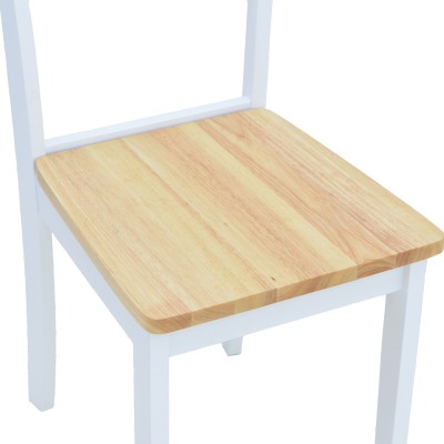 Καρέκλα York pakoworld σε λευκή-φυσική απόχρωση 39.5x47.5x89εκ | 2 τμχ