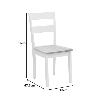 Καρέκλα York pakoworld σε λευκή-φυσική απόχρωση 39.5x47.5x89εκ | 2 τμχ