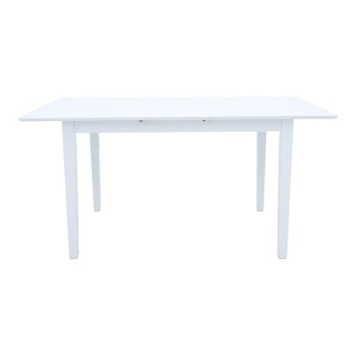 Tραπέζι επεκτεινόμενο Mabor pakoworld ξύλο σε λευκή απόχρωση 120-150x80x73,8εκ