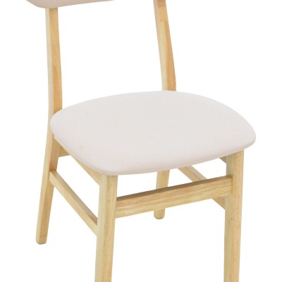 Καρέκλα Gaborn pakoworld σε φυσικό-μπεζ απόχρωση 47x47x81,5εκ | 2 τμχ