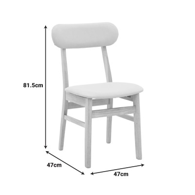 Καρέκλα Gaborn pakoworld σε φυσικό-μπεζ απόχρωση 47x47x81,5εκ | 2 τμχ