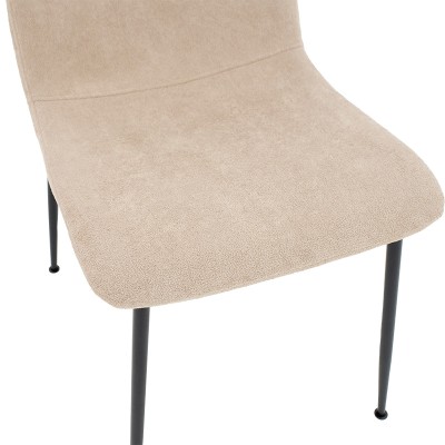 Καρέκλα Gratify pakoworld ύφασμα εκρού-πόδι μαύρο