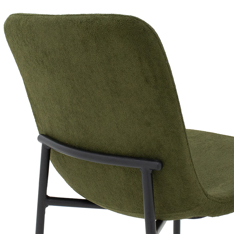 Καρέκλα Gratify pakoworld ύφασμα χακί-πόδι μαύρο