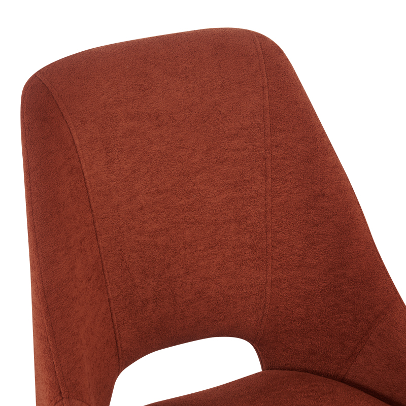 Καρέκλα Initiate pakoworld terracotta ύφασμα-πόδι μαύρο μέταλλο 48x57x85εκ | 2 τμχ