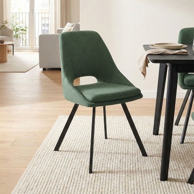 Καρέκλα Initiate pakoworld πράσινο ύφασμα-πόδι μαύρο μέταλλο 48x57x85εκ | 2 τμχ