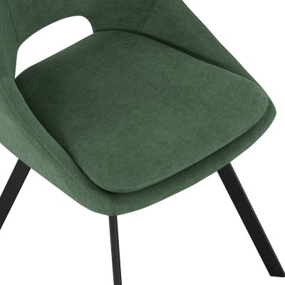 Καρέκλα Initiate pakoworld πράσινο ύφασμα-πόδι μαύρο μέταλλο 48x57x85εκ | 2 τμχ