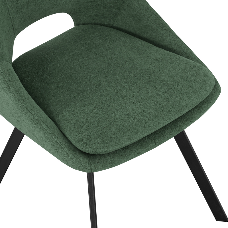 Καρέκλα Initiate pakoworld πράσινο ύφασμα-πόδι μαύρο μέταλλο 48x57x85εκ | 2 τμχ