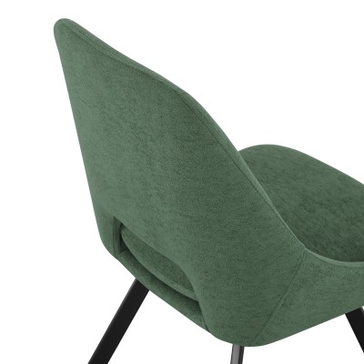 Καρέκλα Initiate pakoworld πράσινο ύφασμα-πόδι μαύρο μέταλλο 48x57x85εκ | 2 τμχ