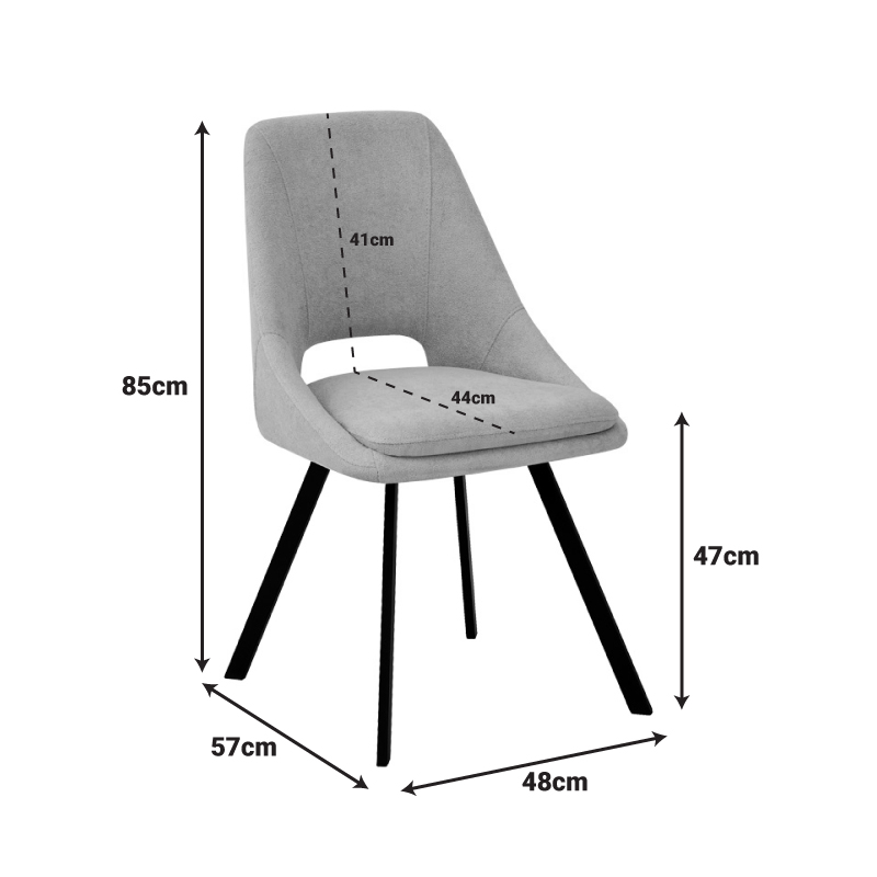 Καρέκλα Initiate pakoworld πράσινο ύφασμα-πόδι μαύρο μέταλλο 48x57x85εκ | 2 τμχ