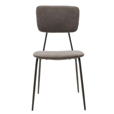 Καρέκλα Tania pakoworld ύφασμα ανθρακί antique-μαύρο πόδι | 4 τμχ