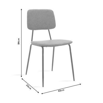 Καρέκλα Tania pakoworld ύφασμα ανθρακί antique-μαύρο πόδι | 4 τμχ