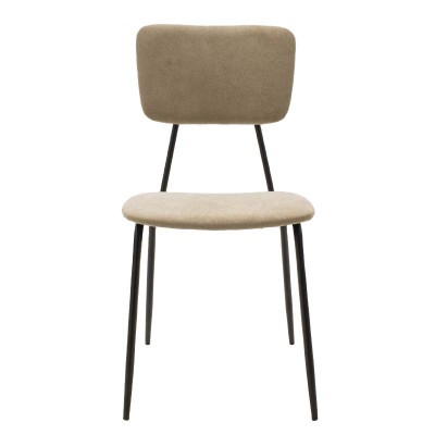 Καρέκλα Tania pakoworld ύφασμα μπεζ antique-μαύρο πόδι | 4 τμχ