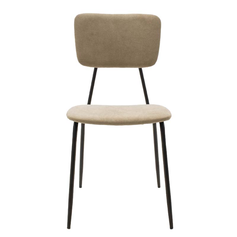 Καρέκλα Tania pakoworld ύφασμα μπεζ antique-μαύρο πόδι | 4 τμχ