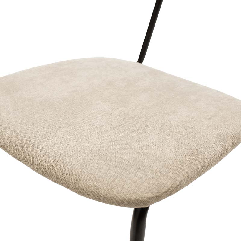 Καρέκλα Tania pakoworld ύφασμα μπεζ antique-μαύρο πόδι | 4 τμχ