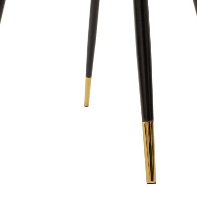 Καρέκλα Giselle pakoworld βελούδο σκούρο πράσινο-μαύρο χρυσό πόδι | 4 τμχ