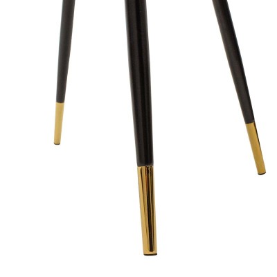 Καρέκλα Giselle pakoworld βελούδο γκρι-μαύρο χρυσό πόδι | 4 τμχ