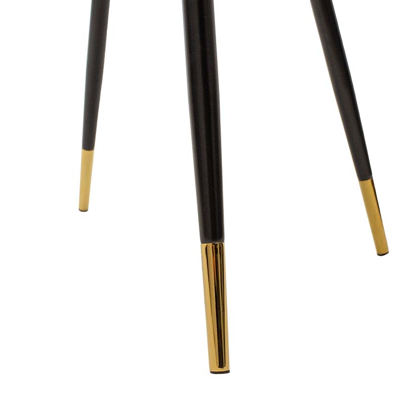 Καρέκλα Giselle pakoworld βελούδο γκρι-μαύρο χρυσό πόδι | 4 τμχ