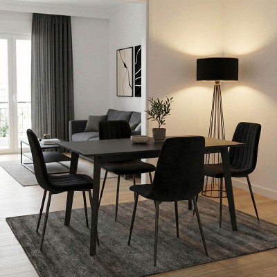 Τραπέζι Benson pakoworld MDF σε rustic grey απόχρωση 150x90x75εκ