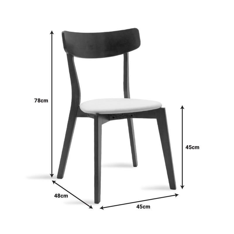 Καρέκλα Toto pakoworld γκρι ύφασμα-rubberwood ανθρακί πόδι | 2 τμχ