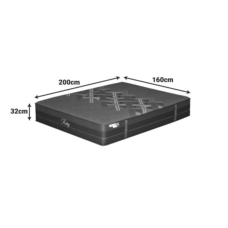 Στρώμα Resty pakoworld pocket spring μονής όψης με ενσωματωμένο ανώστρωμα 32cm 160x200εκ